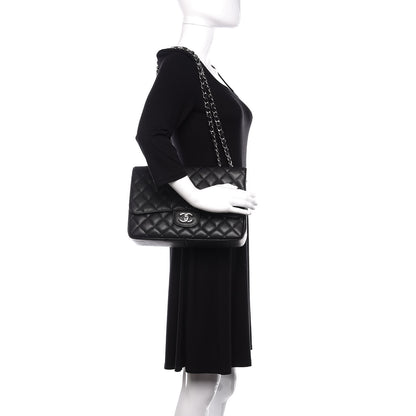 Chanel Caviar Quilted Jumbo Single Flap Black 3 of 11