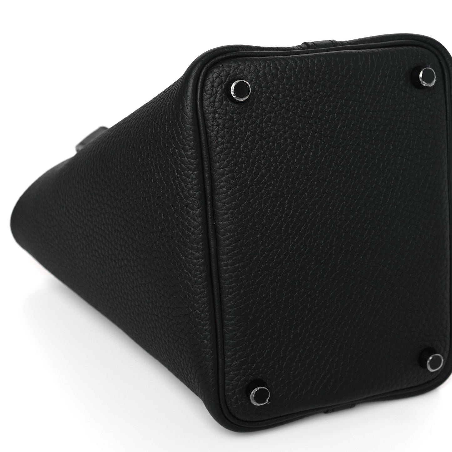 Taurillon Clemence Monochrome Picotin Lock 18 PM Black