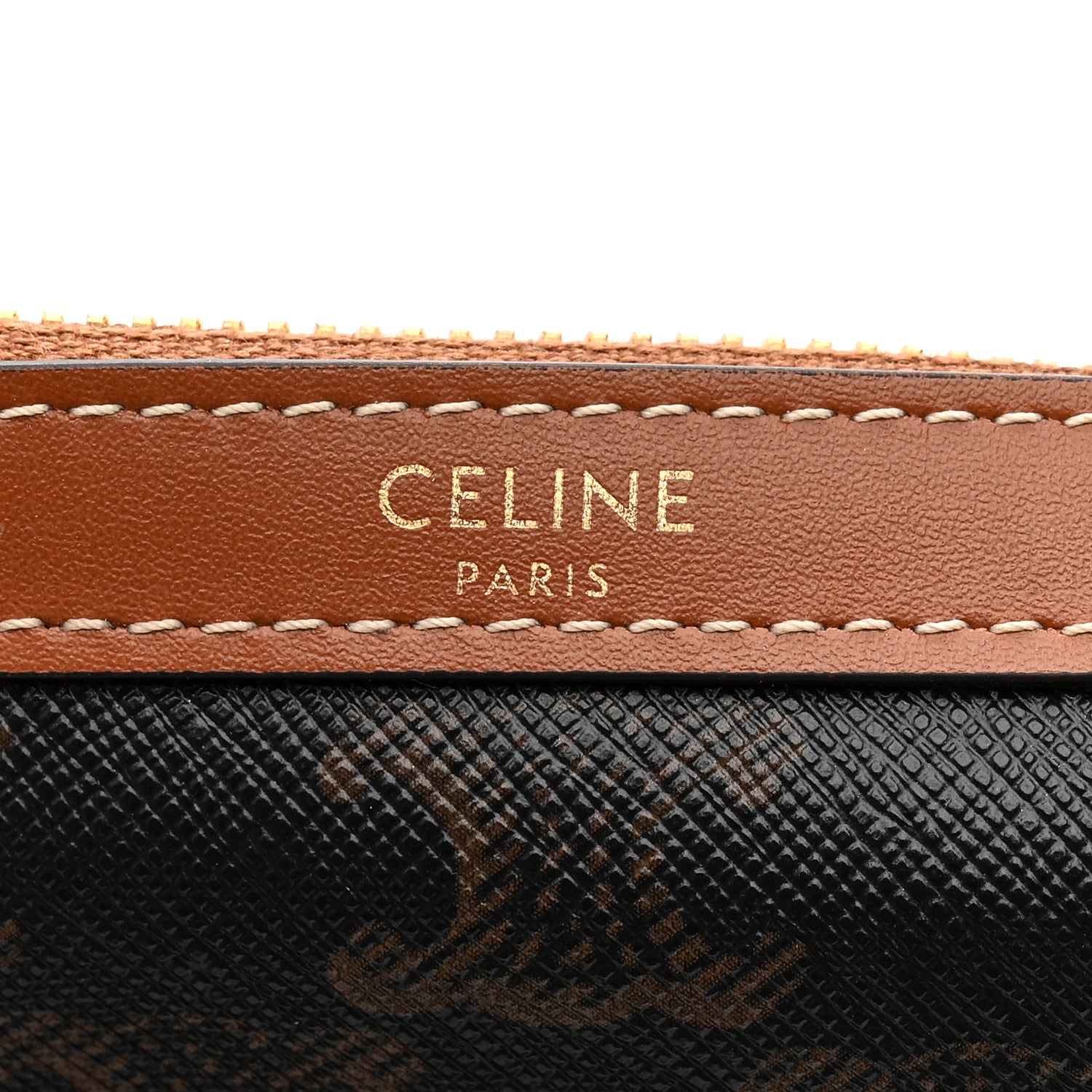 Celine Triomphe Canvas Calfskin Large Boston Bag Tan 11 of 19