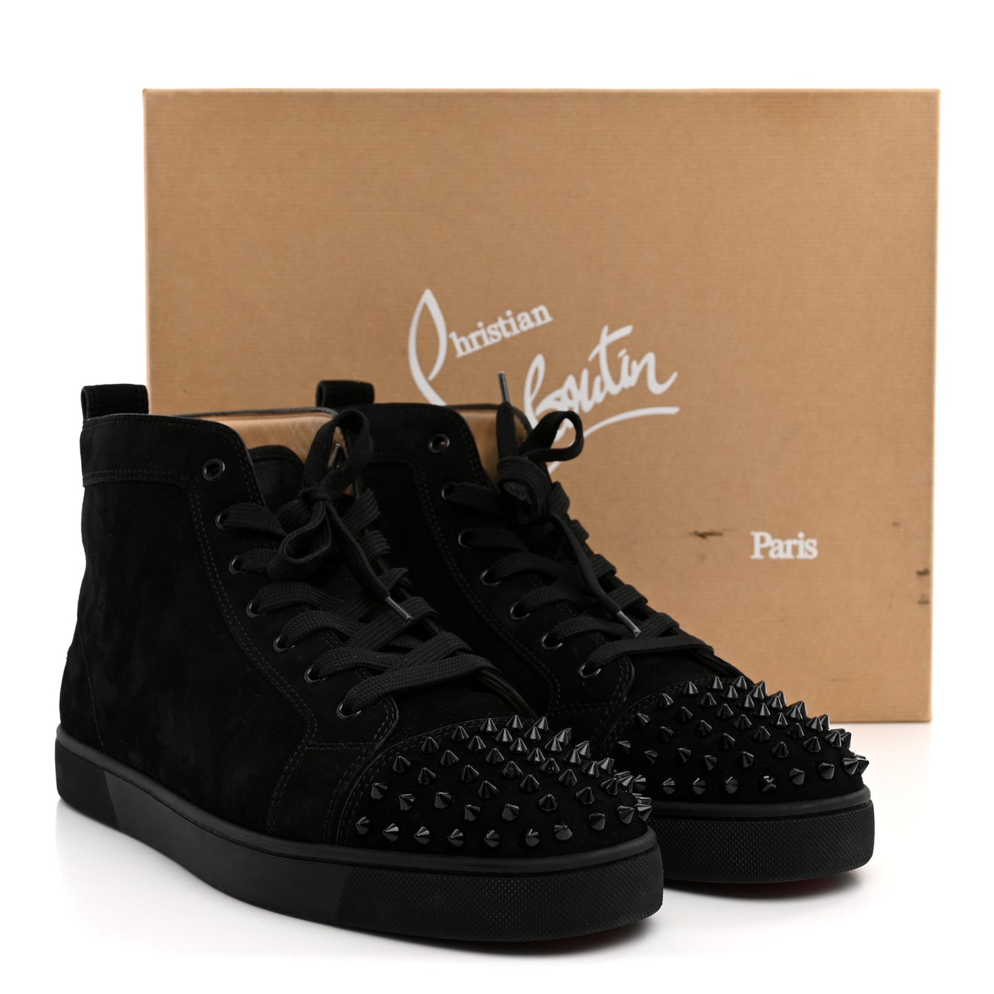 Suede Mens Lou Spikes Flat Sneakers 45.5 Black