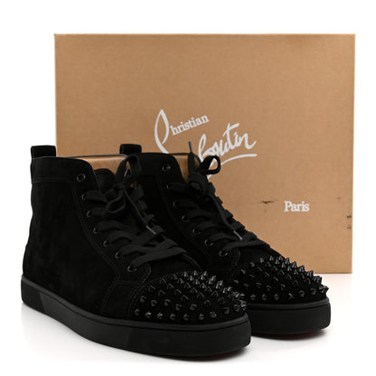 Christian Louboutin Suede Mens Lou Spikes Flat Sneakers 45.5 Black 10 of 10