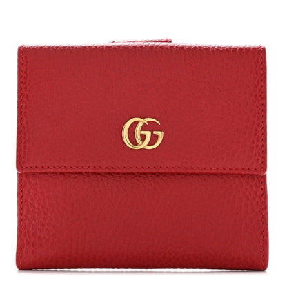 Gucci Dollar Calfskin Double G French Flap Wallet Hibiscus Red 1 of 9