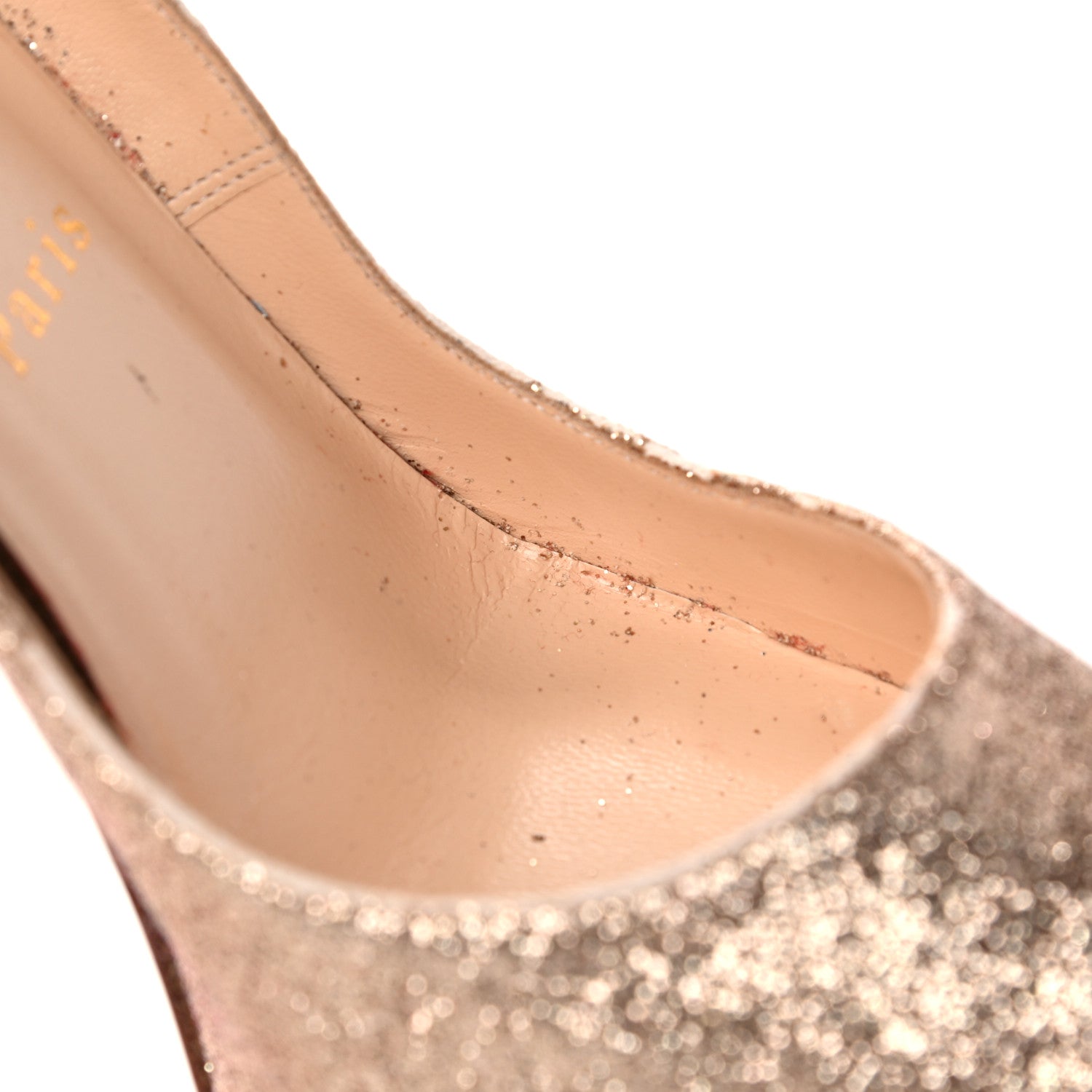 Christian Louboutin Glitter Vendome 120 Pumps 37 Gold 13 of 24
