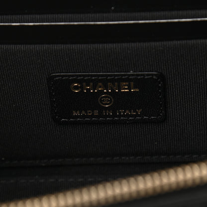 Chanel Lambskin Quilted Small Top Handle Vanity Case With Chain Black 7 of 12