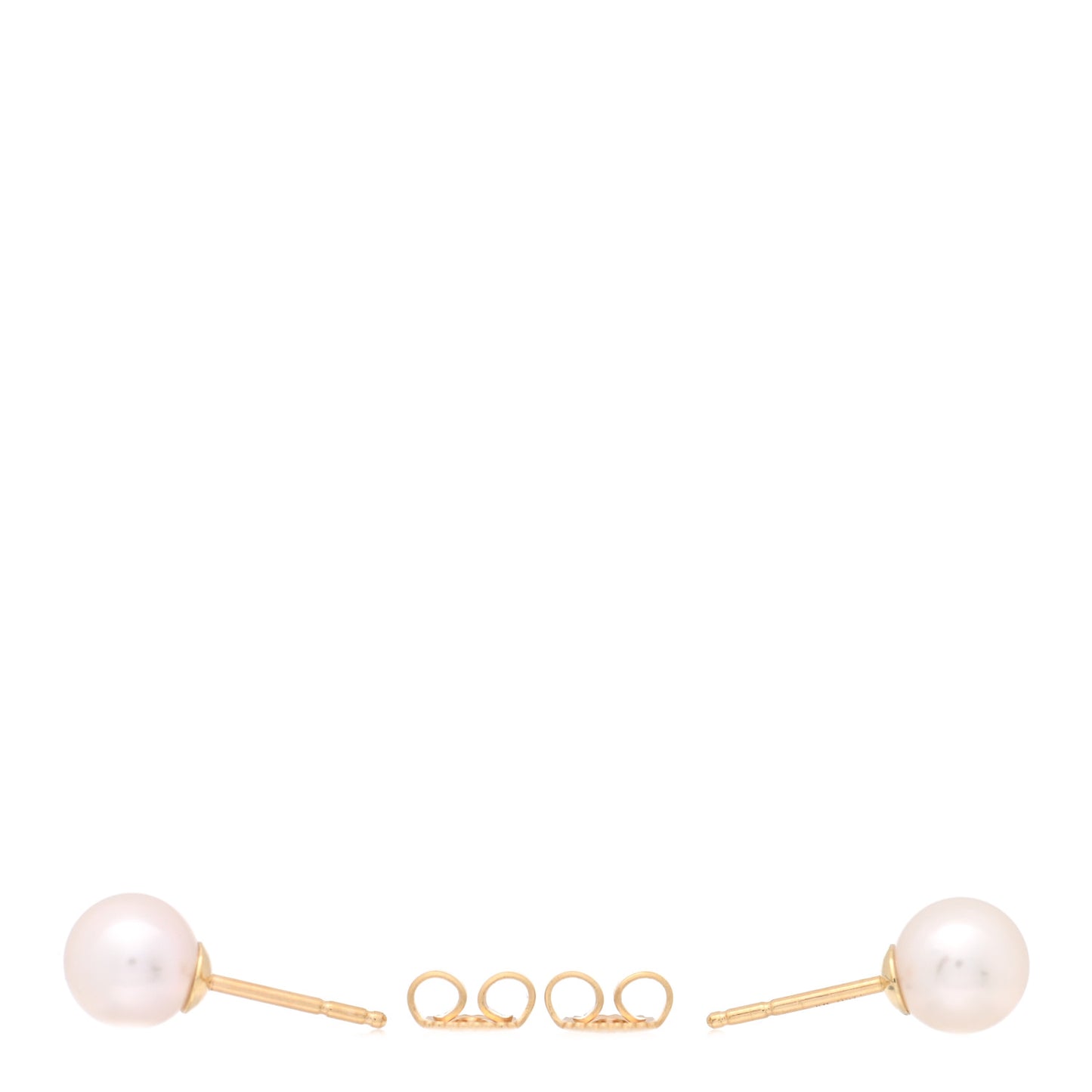 18K Yellow Gold Akoya Cultured Pearl 7-7.5mm Stud Earrings