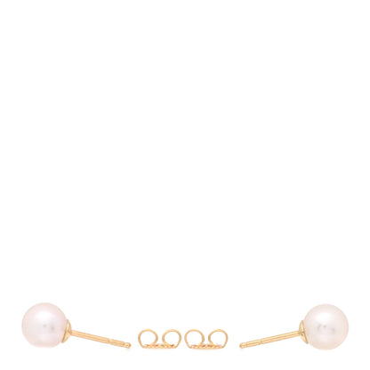 Parker & West by FASHIONPHILE 18K Yellow Gold Akoya Cultured Pearl 7-7.5mm Stud Earrings 3 of 4