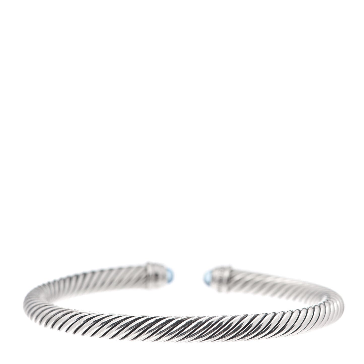 Sterling Silver Diamond Blue Topaz 5mm Cable Classics Bracelet