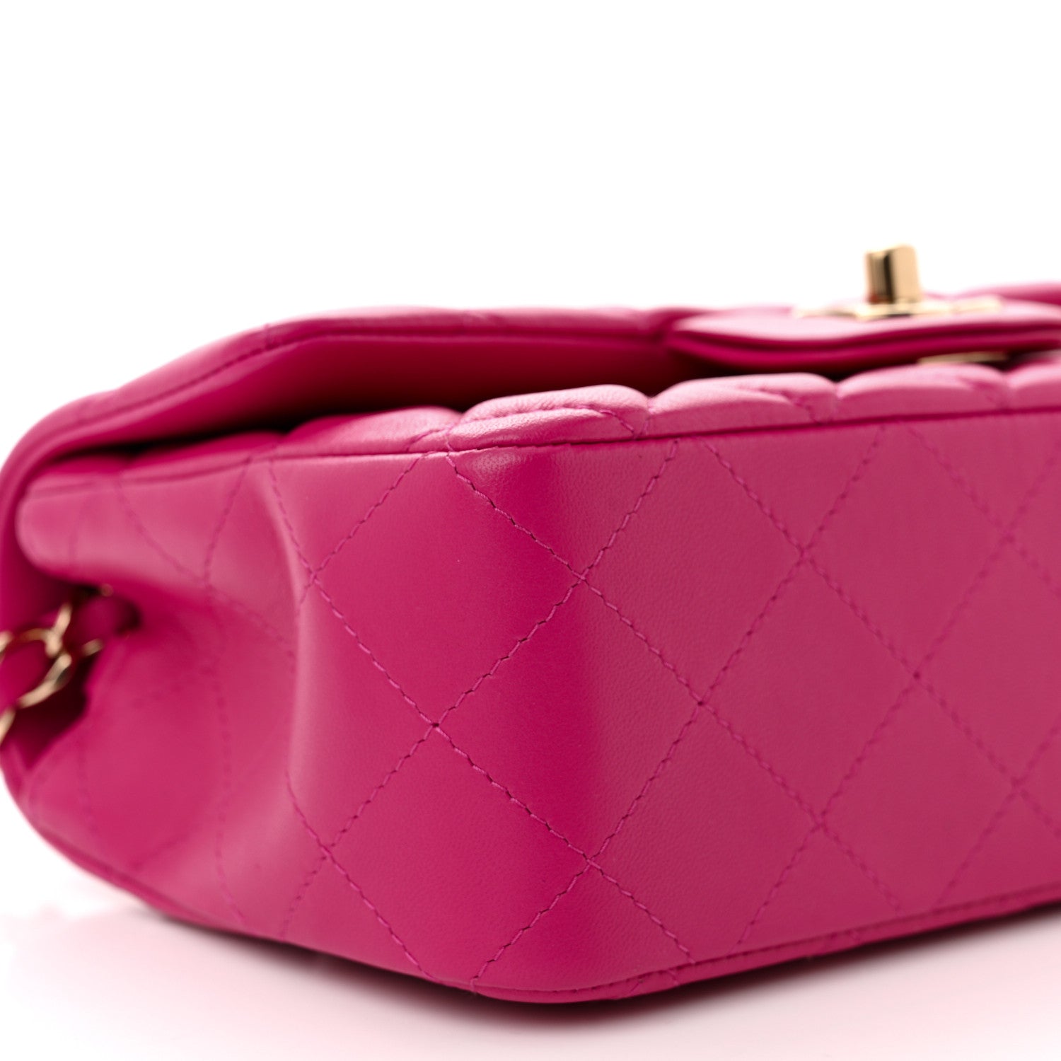 Chanel Lambskin Quilted Mini Rectangular Flap Fuchsia 9 of 11