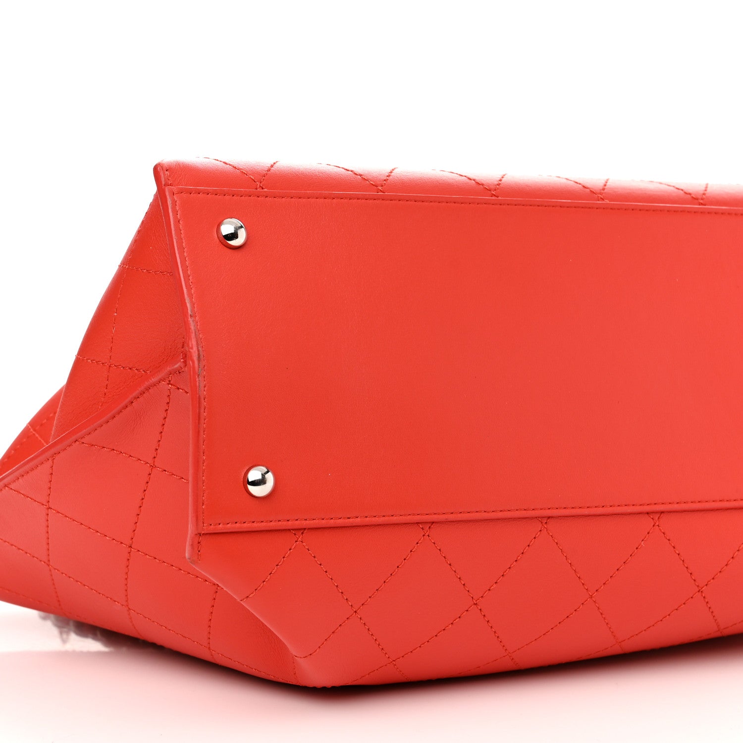 Chanel Calfskin Stitch Medium Ring My Bag Shopping Tote Red 9 of 11