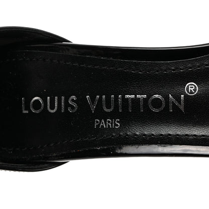 Louis Vuitton LOUIS VUITTON Patent Calfskin Fame Platform Sandal 37.5 Black 6 of 9