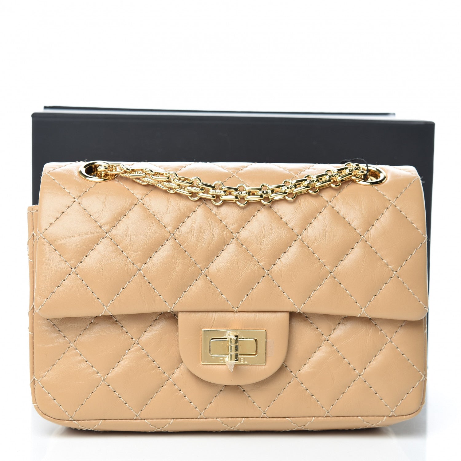 Chanel Aged Calfskin Quilted 2.55 Reissue Mini Flap Beige 11 of 11