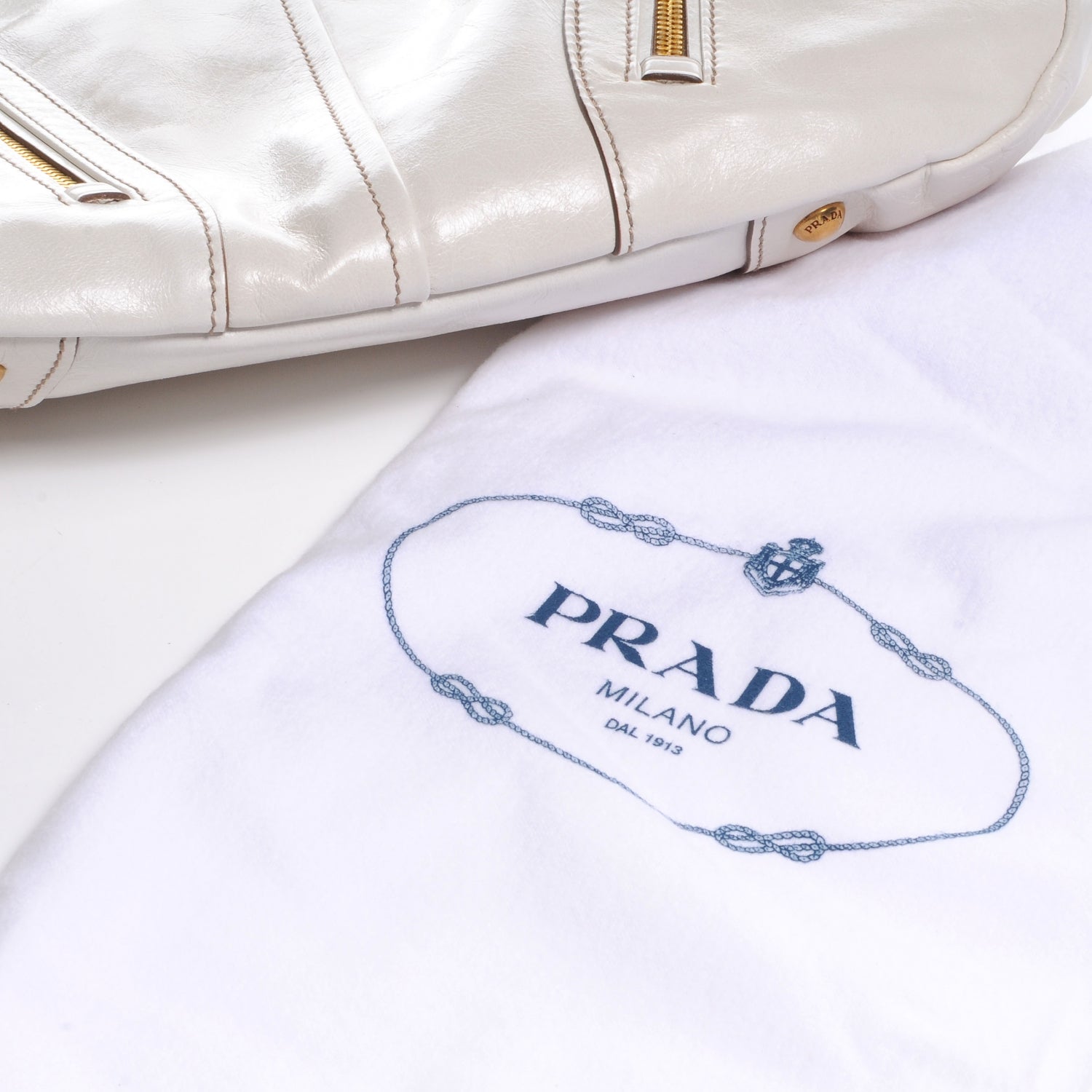 Prada Vitello Shine Hobo Talco 8 of 8