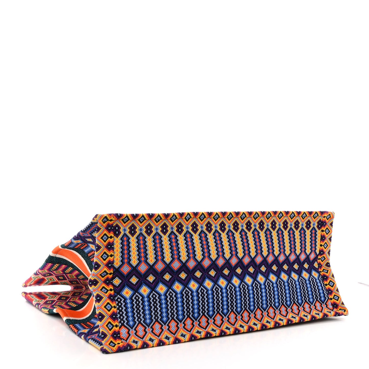 Canvas Embroidered Large Book Tote Orange Multicolor