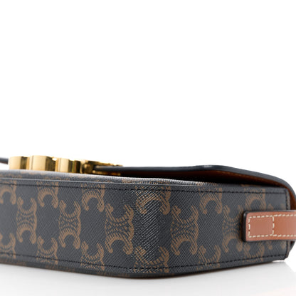 Celine Canvas Calfskin Triomphe Shoulder Bag Tan 11 of 11