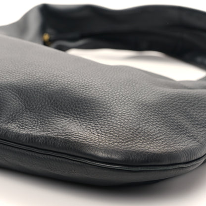 The Row Grained Calfskin Medium Everyday Shoulder Bag Black 8 of 8