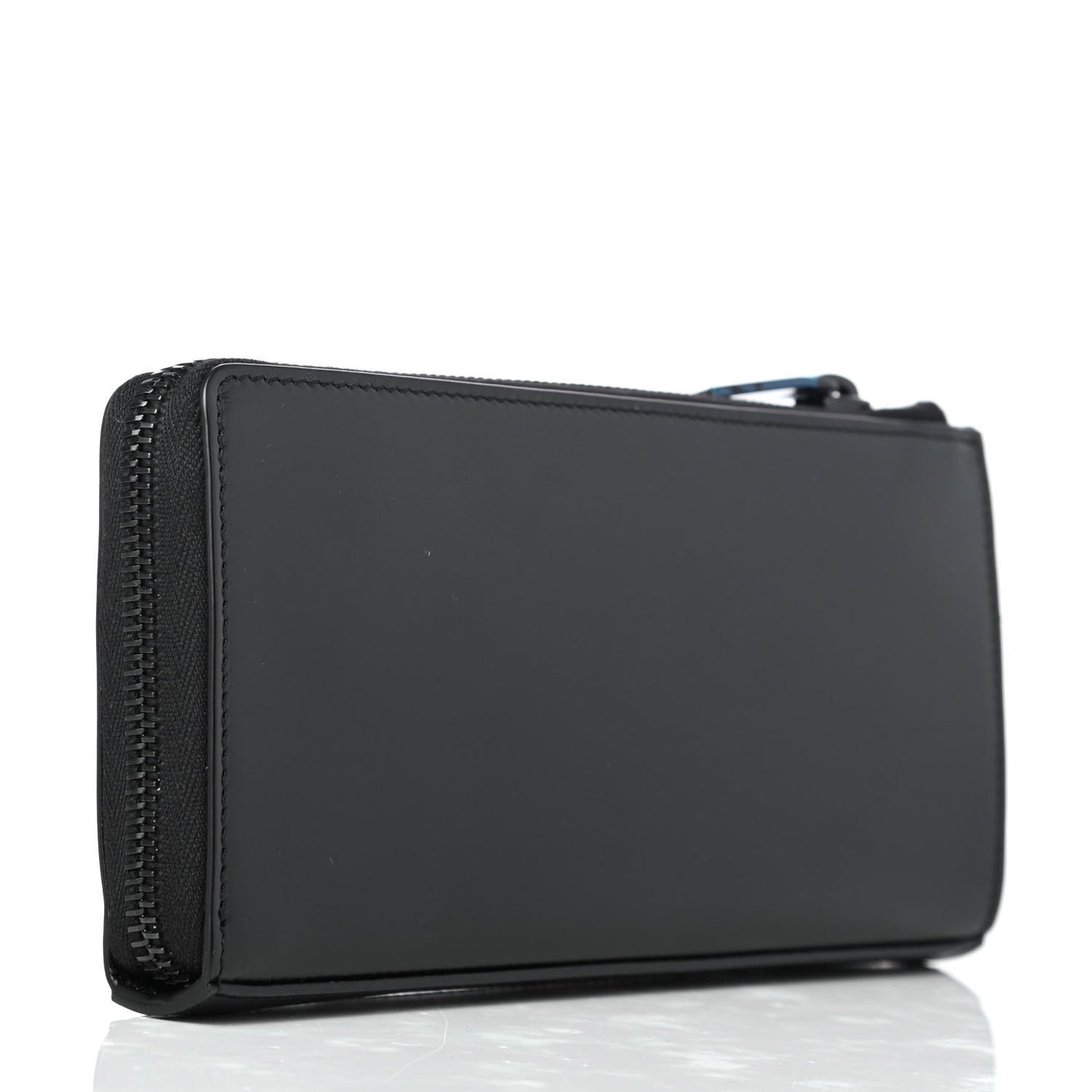 Calfskin Fragment Zip Around Wallet Black