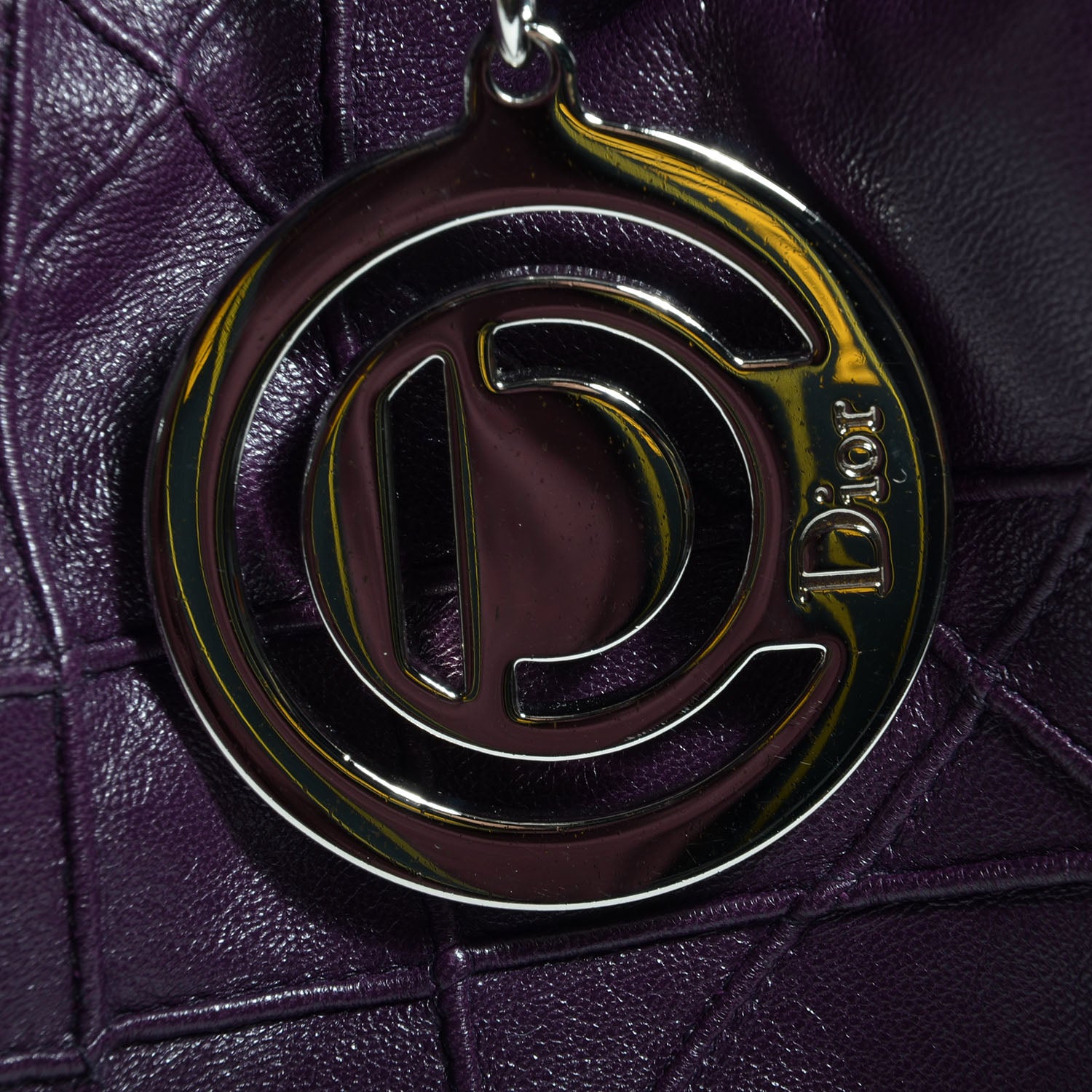 Christian Dior Lambskin Cannage Medium Le Trente Tote Purple 8 of 8