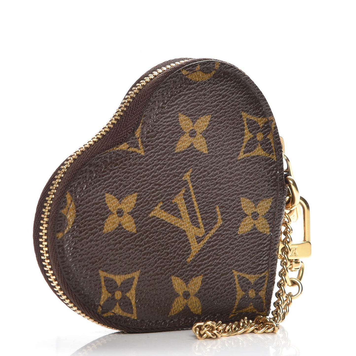 Monogram Leopard Coeur Heart Coin Purse Blanc Corail