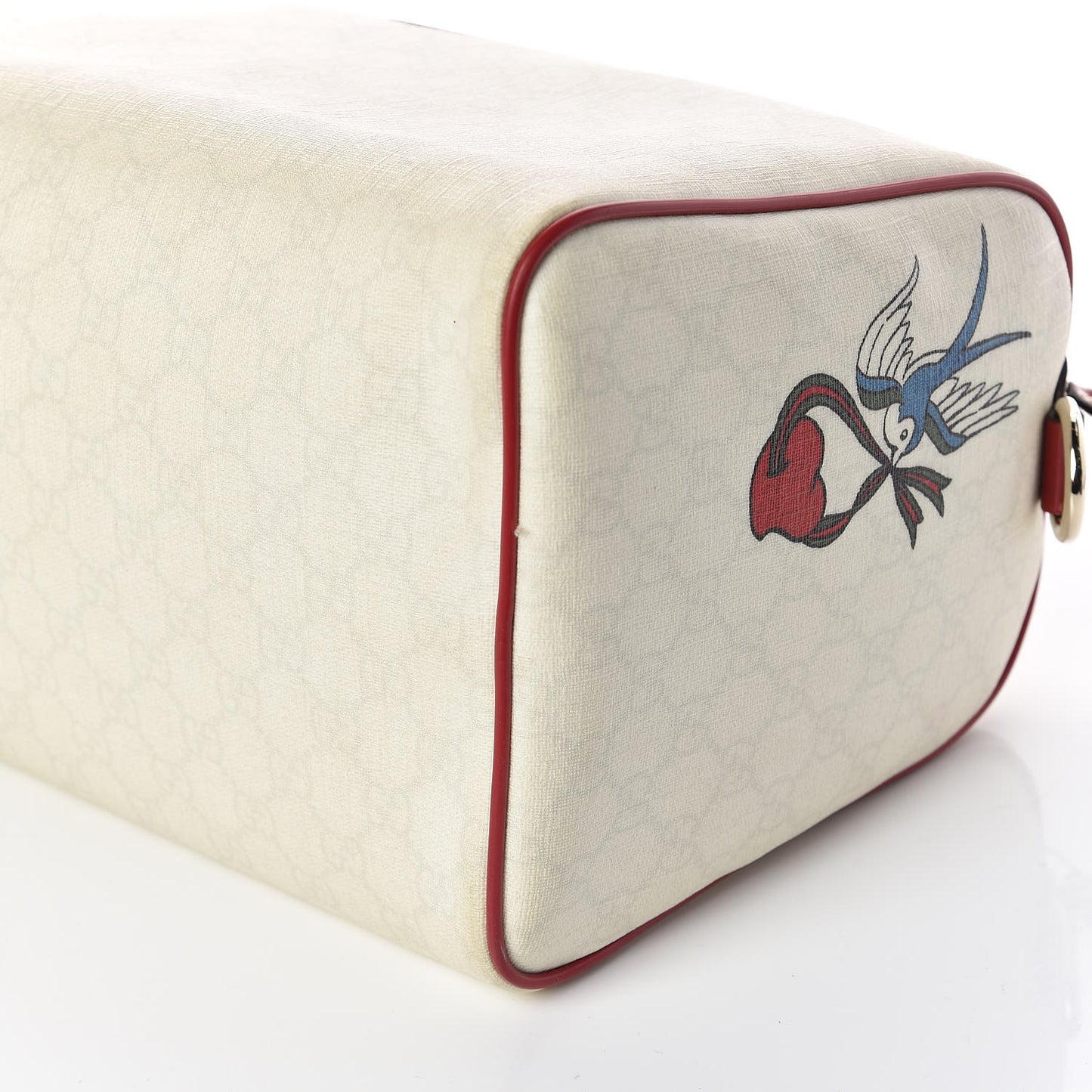Coated Canvas Monogram Medium Tattoo Birds Joy Boston Off White Red