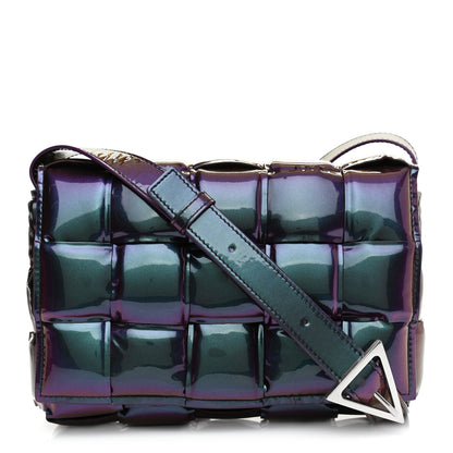 Bottega Veneta Glossy Nail Polish Nappa Maxi Intreccio Padded Cassette Crossbody Bag Holographic 1 of 9