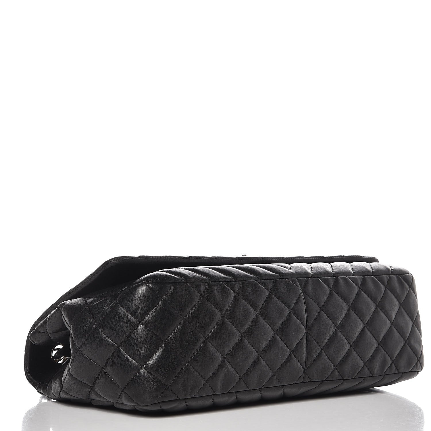 Chanel Lambskin Chevron Quilted Large Surpique Flap Black 4 of 13