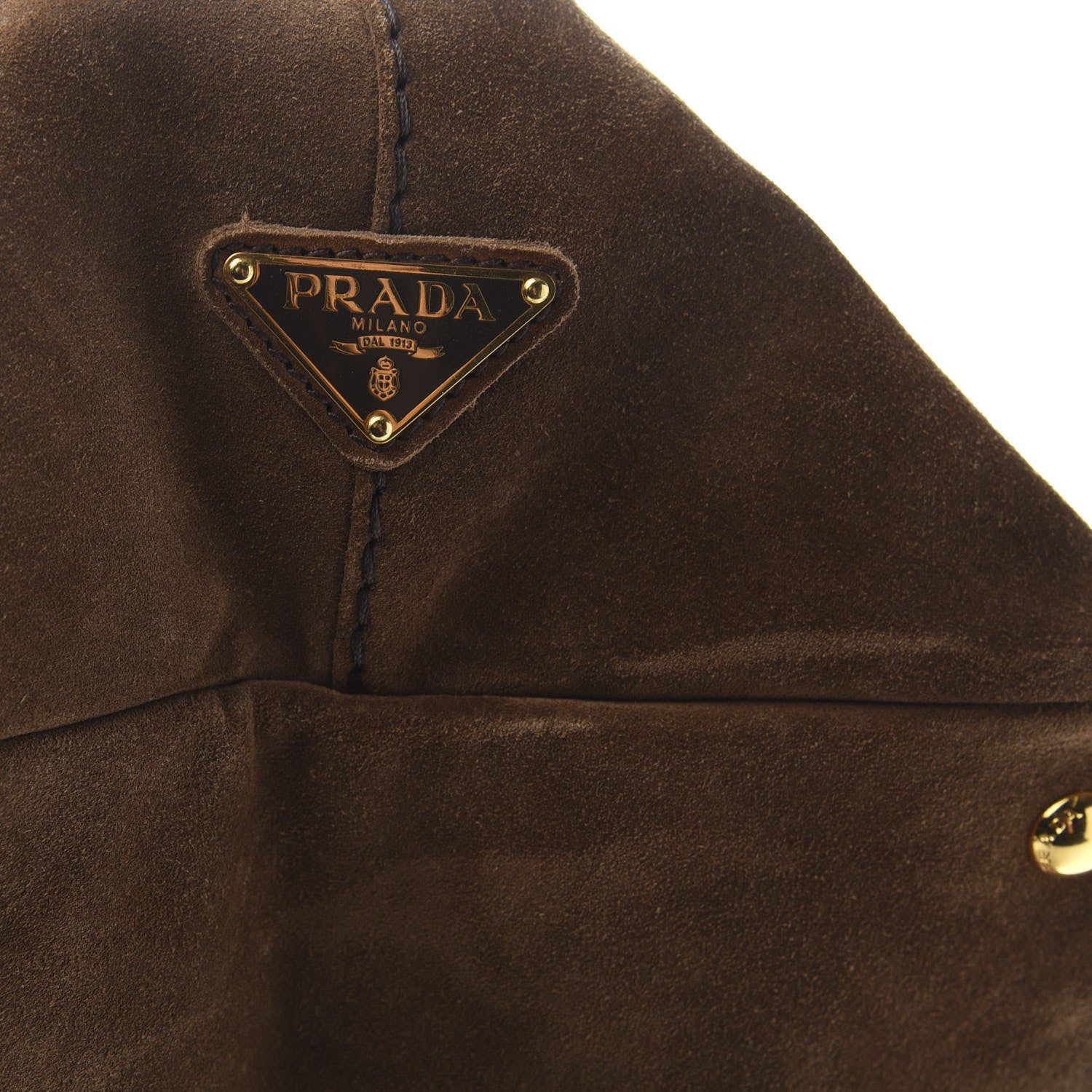 Prada Suede Scamosciato Logo Tote Sigaro 10 of 13