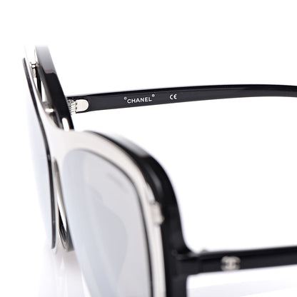 Chanel Clip On Sunglasses 71231A Black Mirror Grey 9 of 11