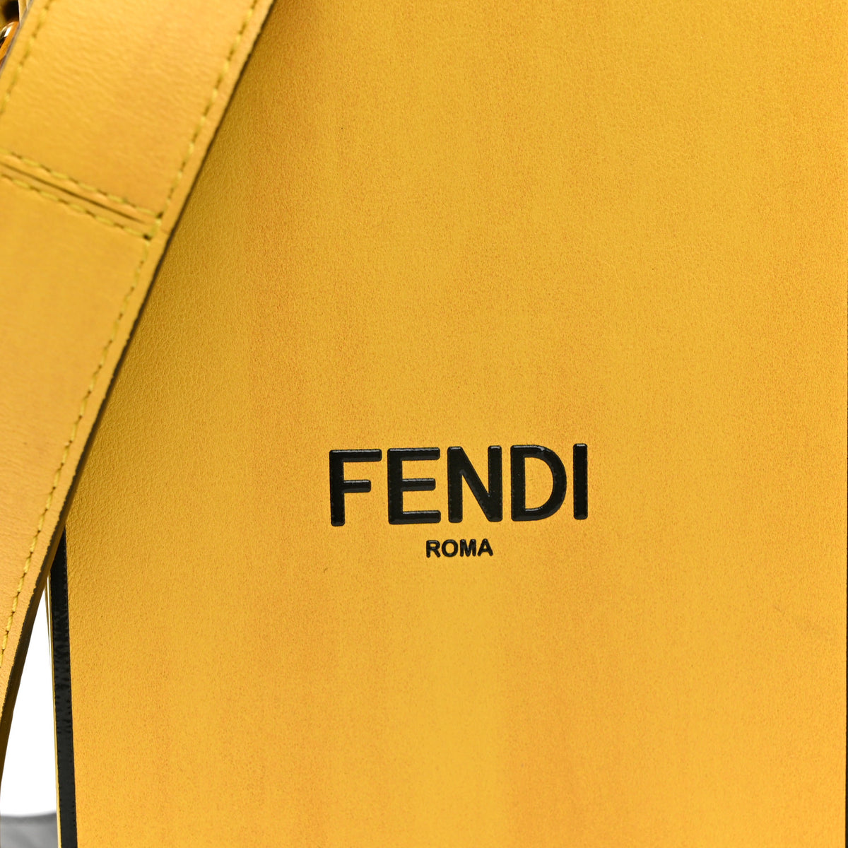 Fendi Vitello Fluffy Logo Vertical Box Yellow Box Black 8 of 10