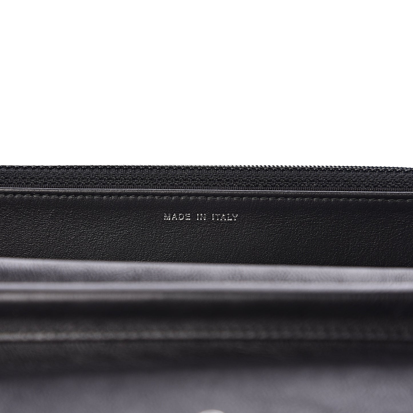 Crumpled Calfskin Quilted Wallet On Chain WOC So Black