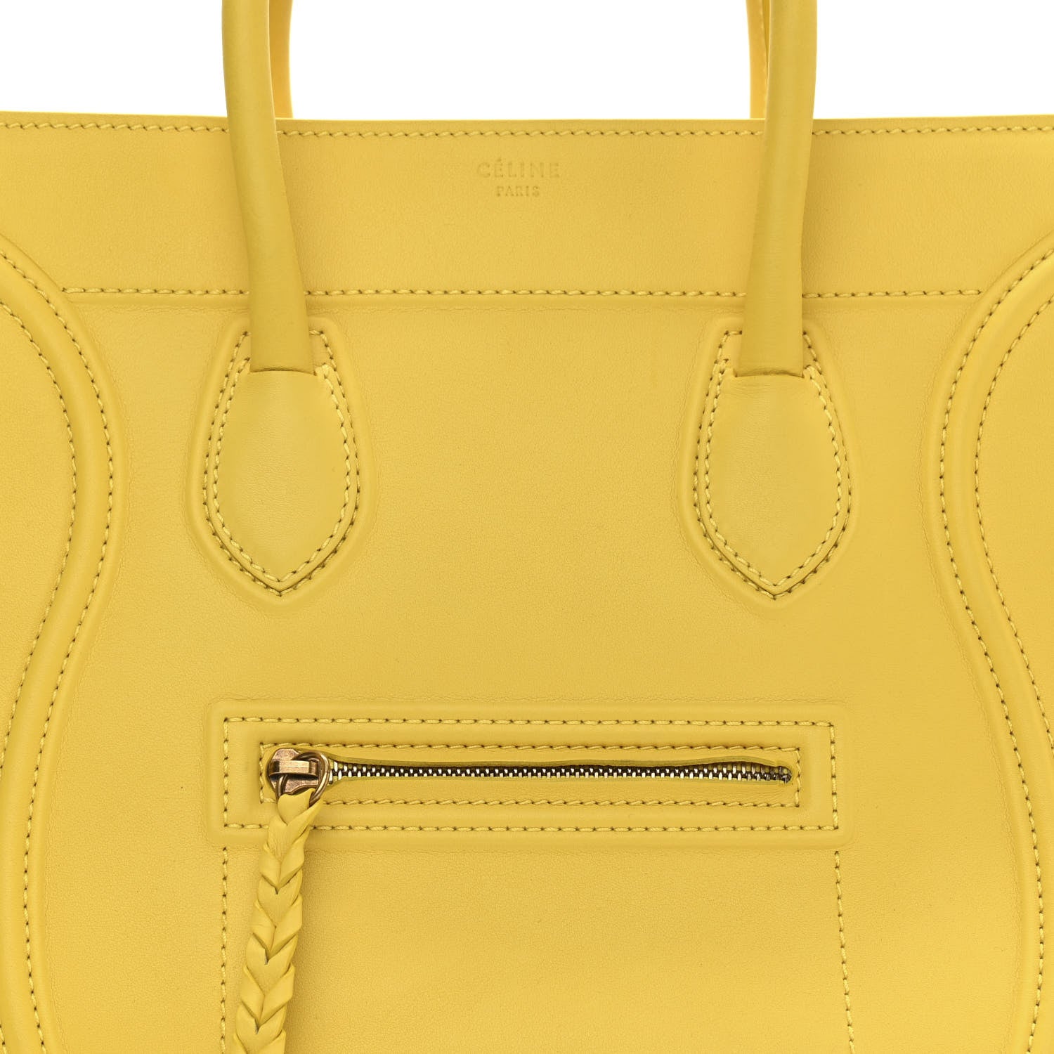 Celine Supple Calfskin Medium Phantom Luggage Sun Yellow 8 of 13