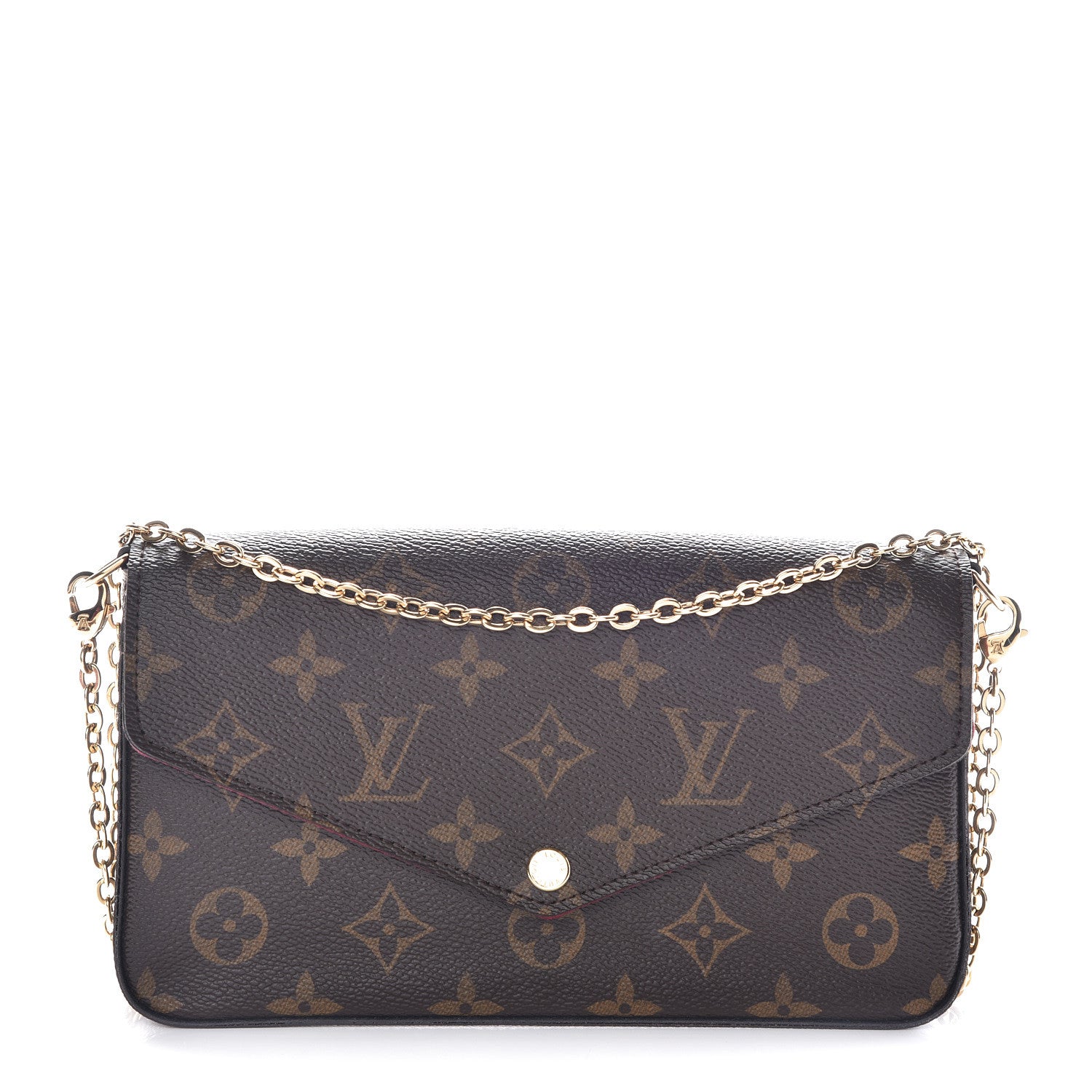 Louis Vuitton Monogram Pochette Felicie Chain Wallet Fuchsia 1 of 17