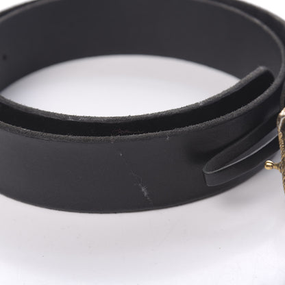 Gucci Calfskin Brass Feline Buckle Belt 85 34 Black 6 of 6