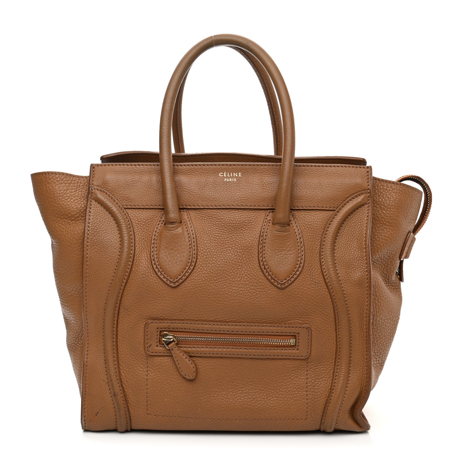 Celine Drummed Calfskin Mini Luggage Camel 1 of 17