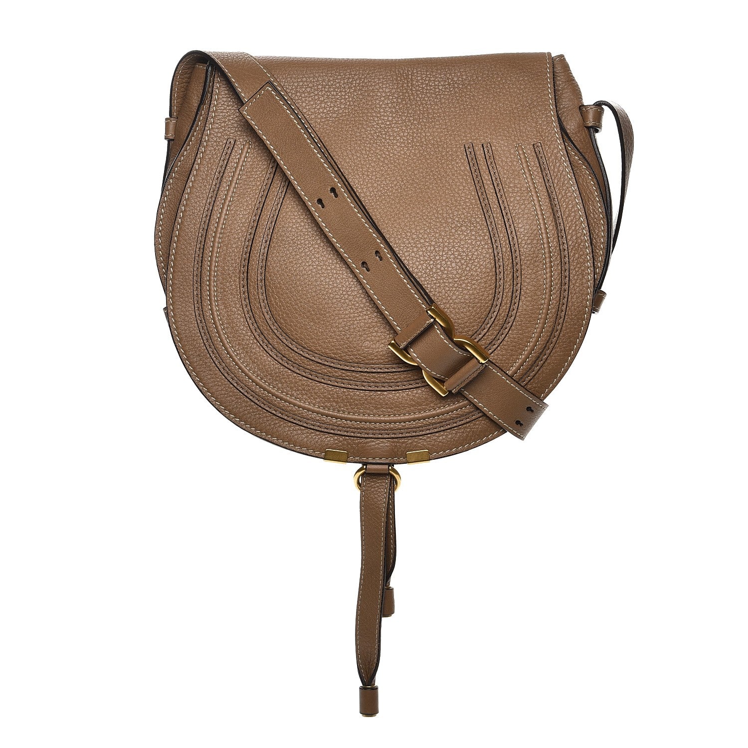 Chloe Calfskin Medium Marcie Round Crossbody Bag Nut 1 of 8
