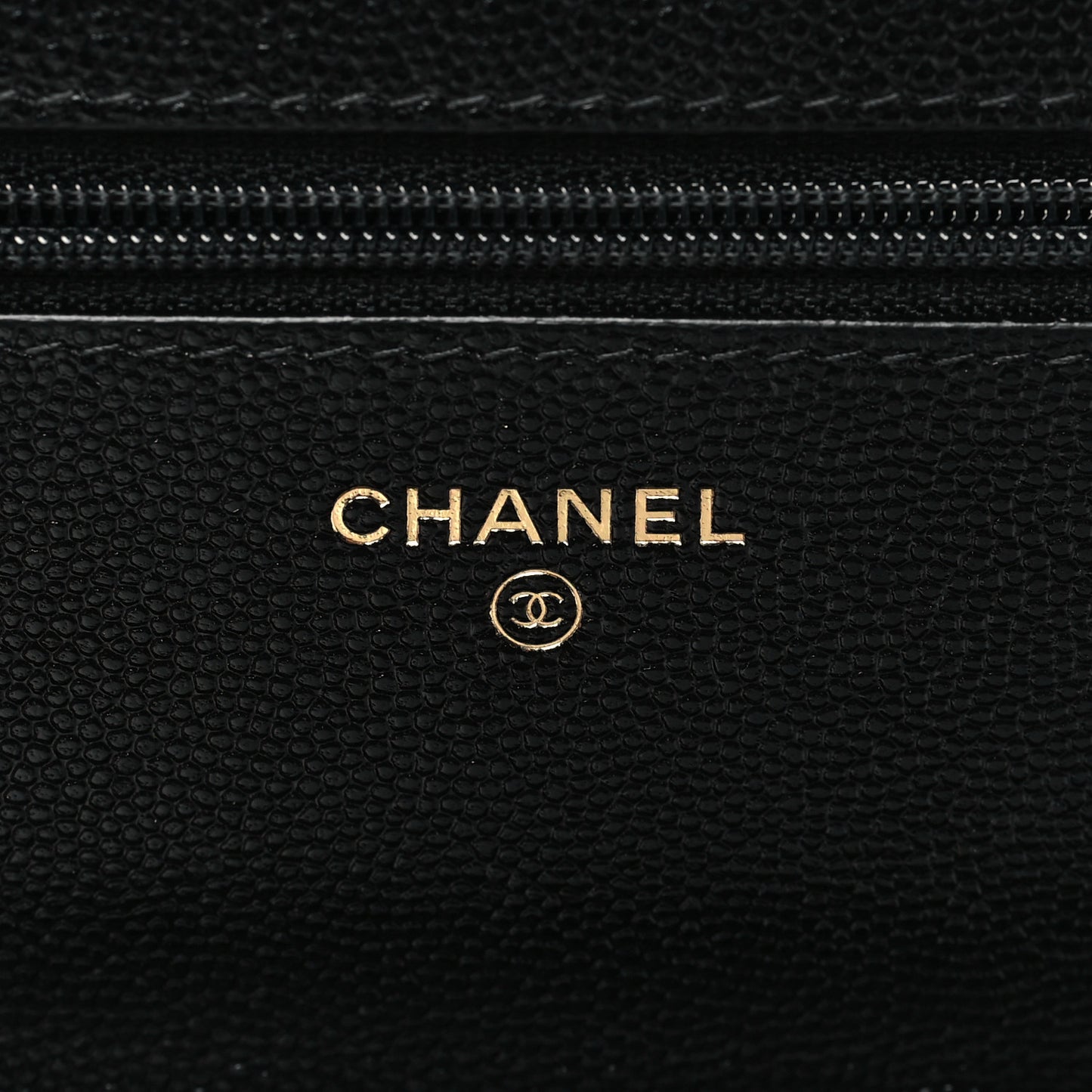 Caviar Quilted Golden Class Wallet On Chain WOC Black