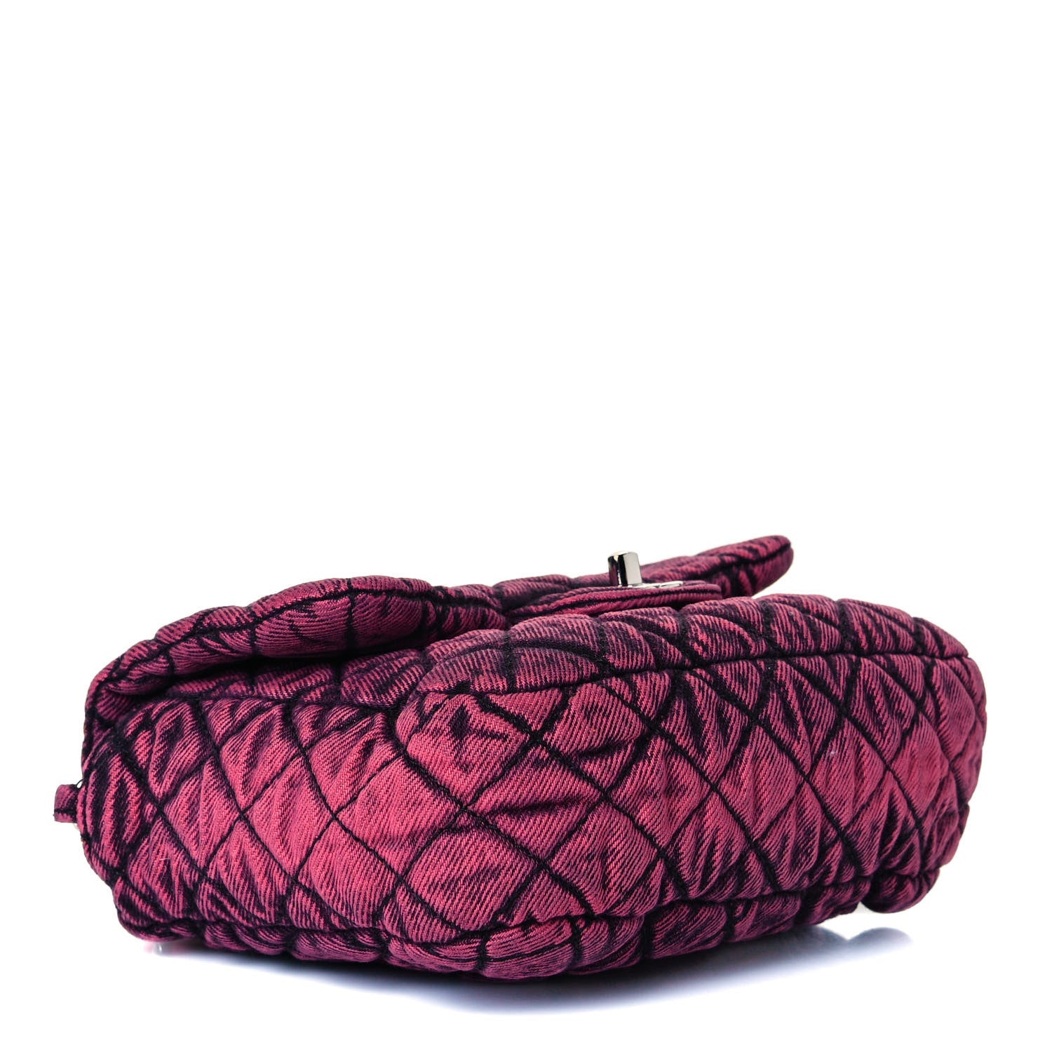 Chanel Washed Denim Quilted Small Denimpression Flap Red Black 4 of 12
