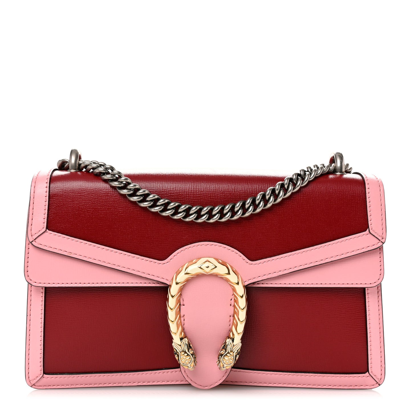 Azalea Calfskin Enamel Small Dionysus Shoulder Bag New Cherry Red Wild Rose Off White
