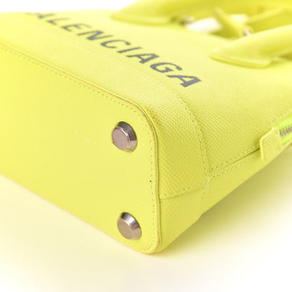 Balenciaga Signature Grained Calfskin Logo XXS Ville Top Handle Bag Acid Green Black 6 of 10