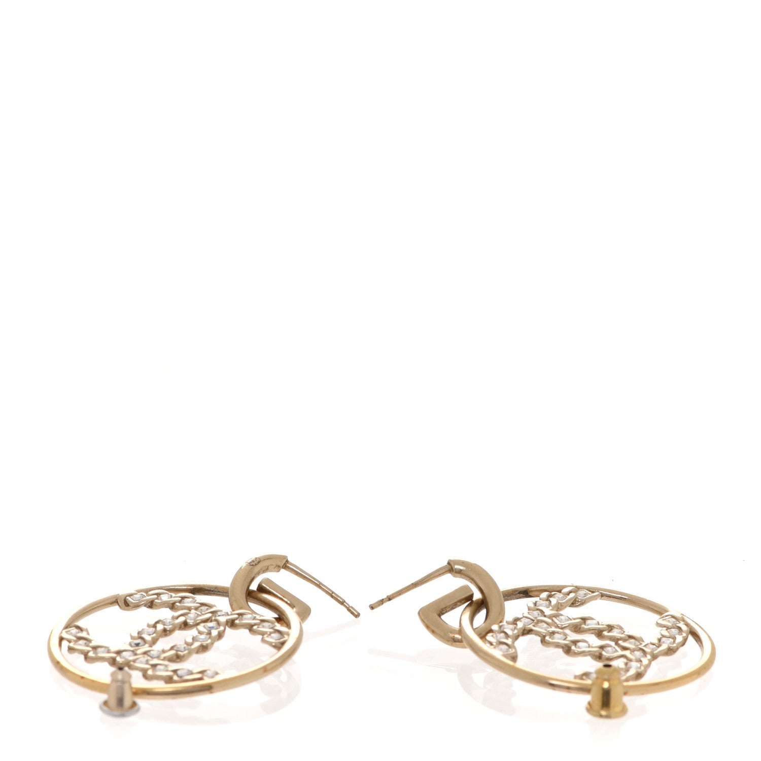 Chanel Baguette Crystal High Society CC Drop Earrings Gold 3 of 5