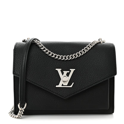 Louis Vuitton Soft Calfskin Mylockme Chain Bag BB Black 1 of 9