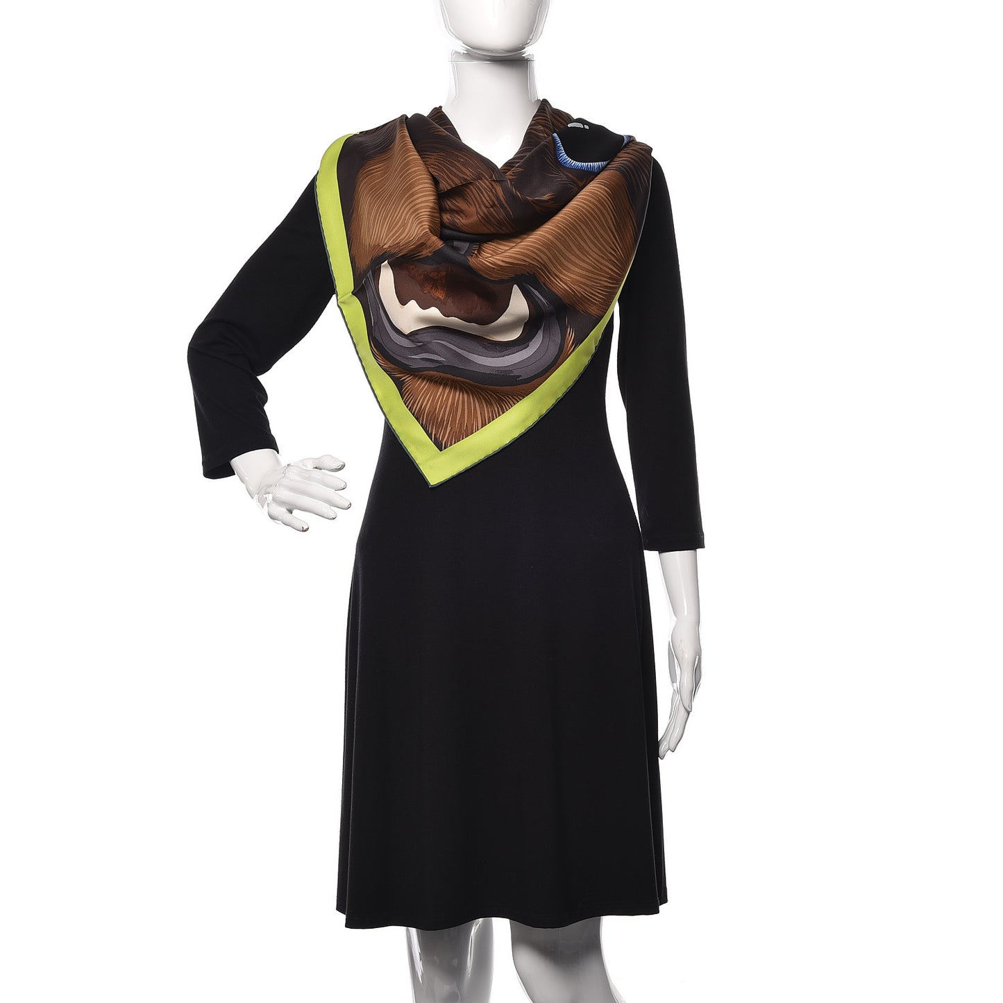 Silk Grrrrr! Scarf 100 Marron Lime Sapin