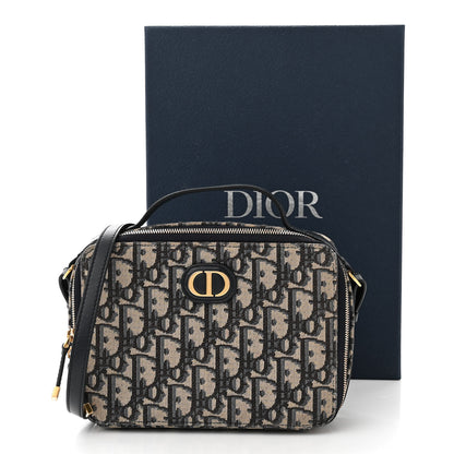 Christian Dior Oblique 30 Montaigne Top Handle Box Bag Blue 13 of 13