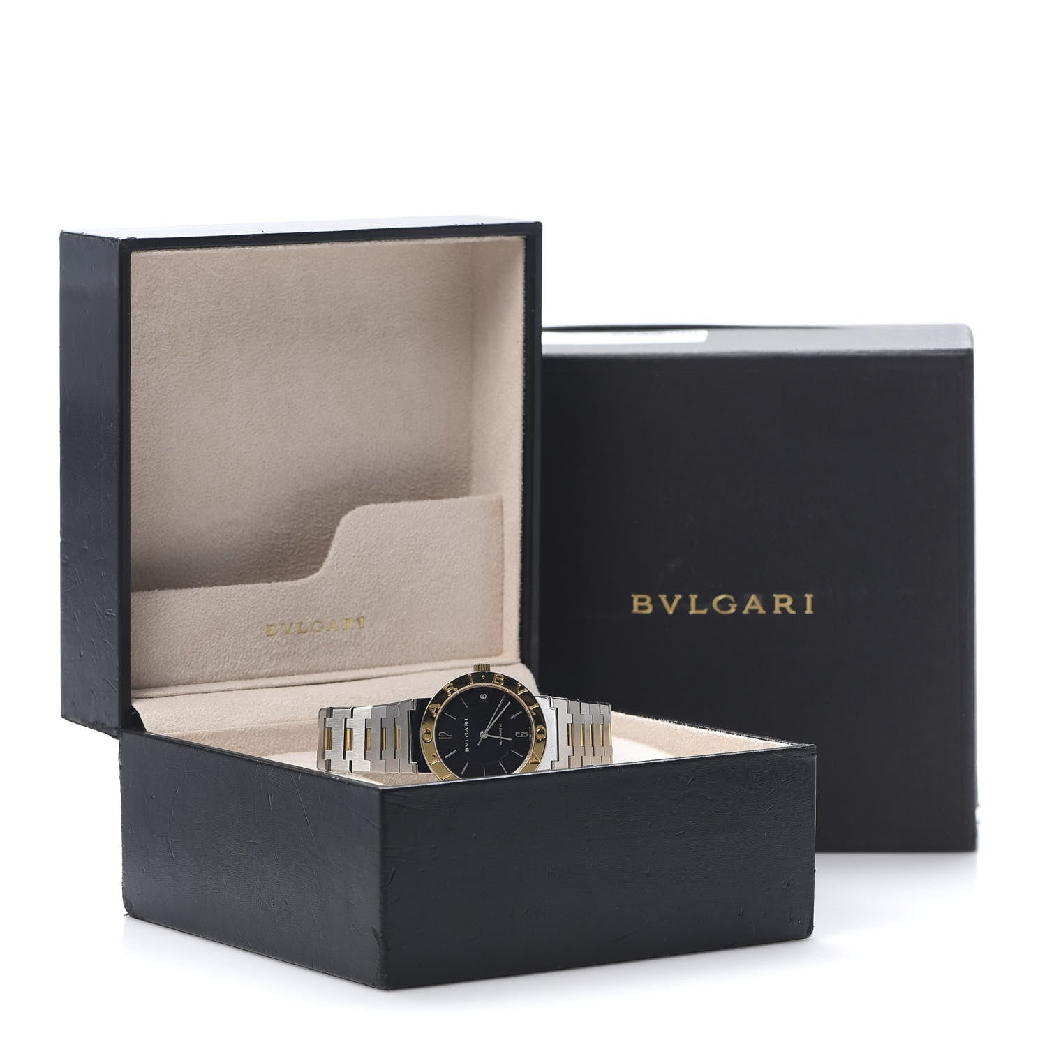 Bulgari Stainless Steel 18K Yellow Gold 33mm Quartz Watch Black 7 of 7