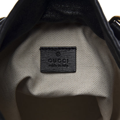 Gucci Azalea Sakai Calfskin Small Horsebit 1955 Drawstring Bucket Bag Black 8 of 11
