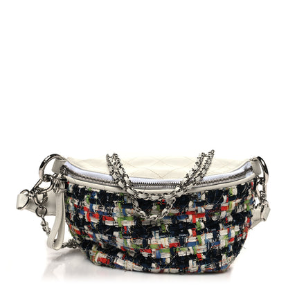 Chanel Lambskin Tweed Waist Bag Ecru Red Blue 1 of 9