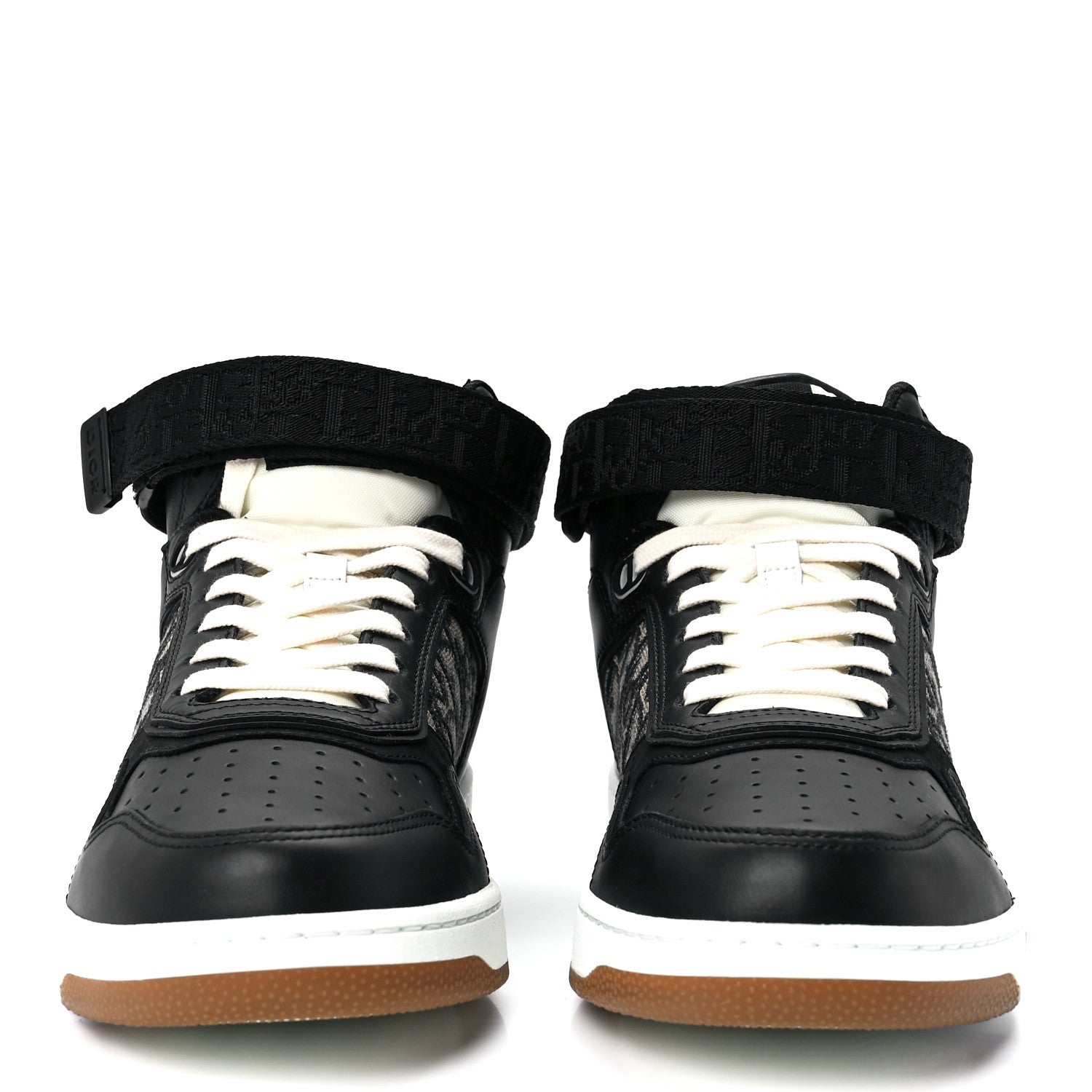 Christian Dior Smooth Calfskin Jacquard Oblique Mens B27 Mid Top Sneakers 42 Black Blue 2 of 9
