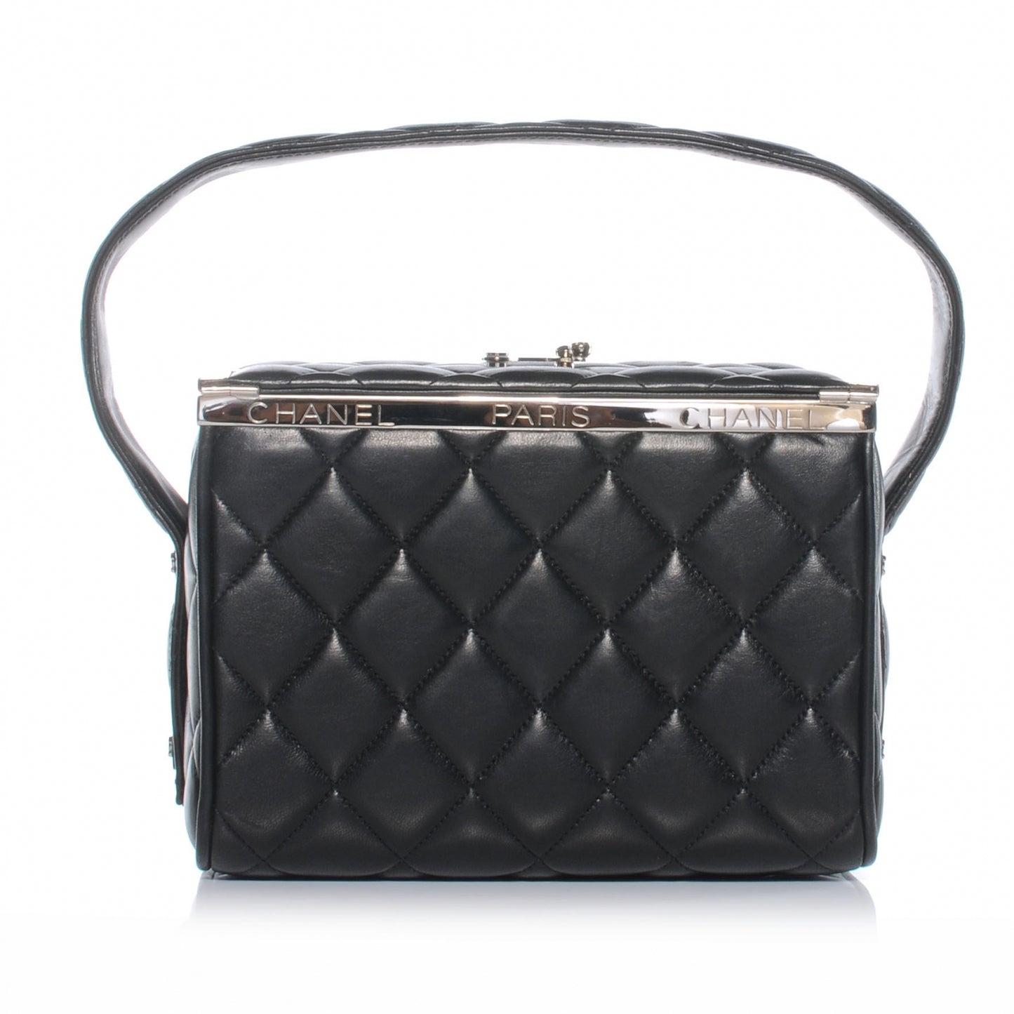 Lambskin Quilted Box Bag Black