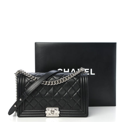 Chanel Perforated Lambskin Quilted New Medium Boy Flap Black 8 of 8