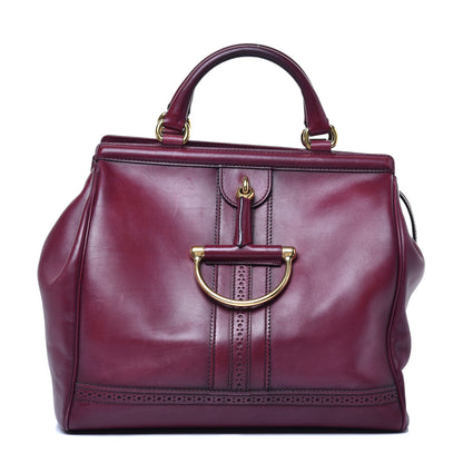 Gucci Calfskin Duilio Brogue Top Handle Bag Burgundy 1 of 11