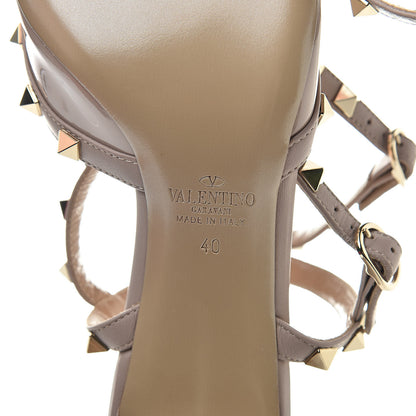 Valentino Garavani Patent Rockstud Ankle Strap Low Heel Pumps 40 Poudre 7 of 8